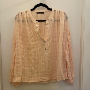 Long Sleeve Linen Shirt by Zara